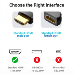 Adaptador HDMI macho para HDMI fêmea 4K